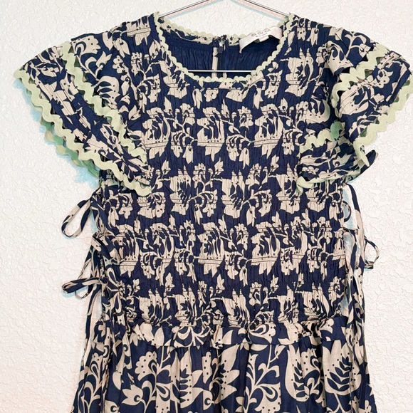 Sea New York Navy and Cream Mint Patterned Dress Women Small - Picture 3 of 13